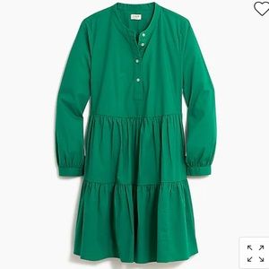 J.Crew Green Cotton Polin Tiered Dress sz XL